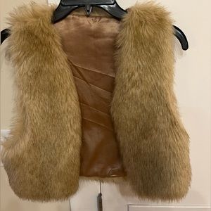 Faux fur golden vest